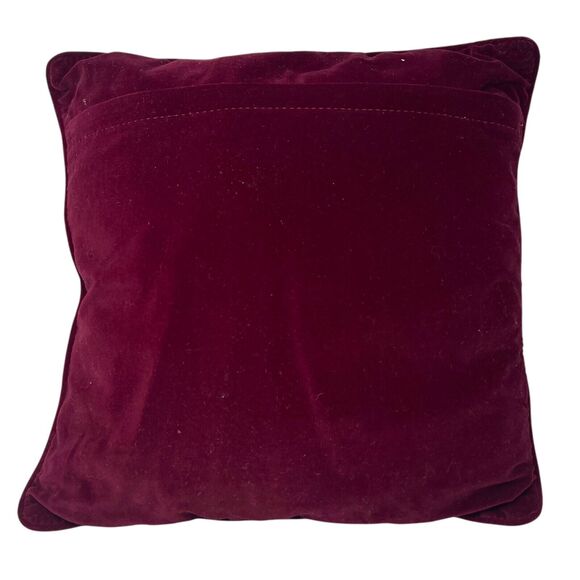 Needlepoint Winter Scene Throw Pillow 2 People Winter Coats Snowy Tree Cabin - Picture 13 of 16